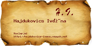 Hajdukovics Ivána névjegykártya